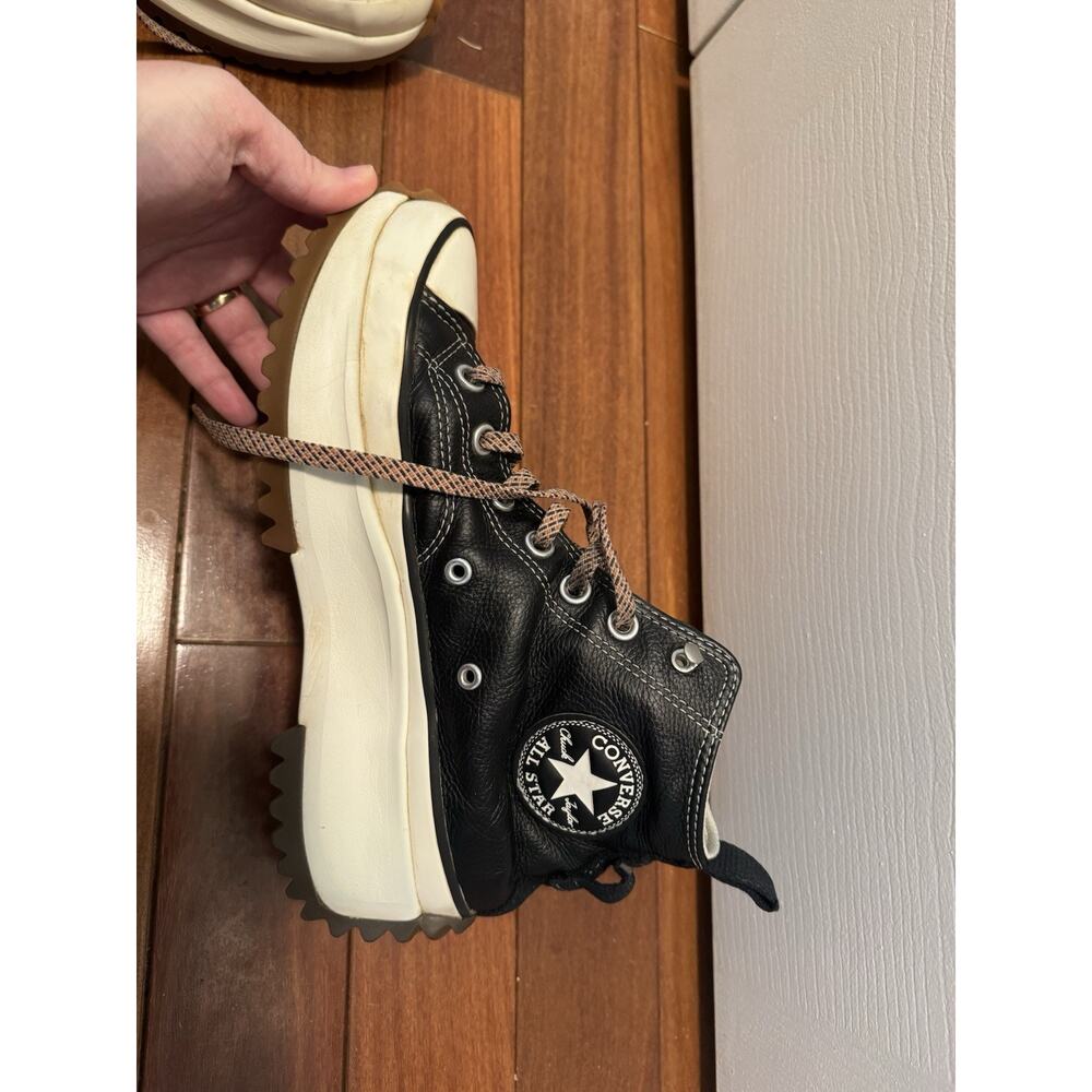 Converse Run Star Hike Platform Leather Hi Top Boot, A04306C Multi Sizes Black/G - Picture 4 of 16